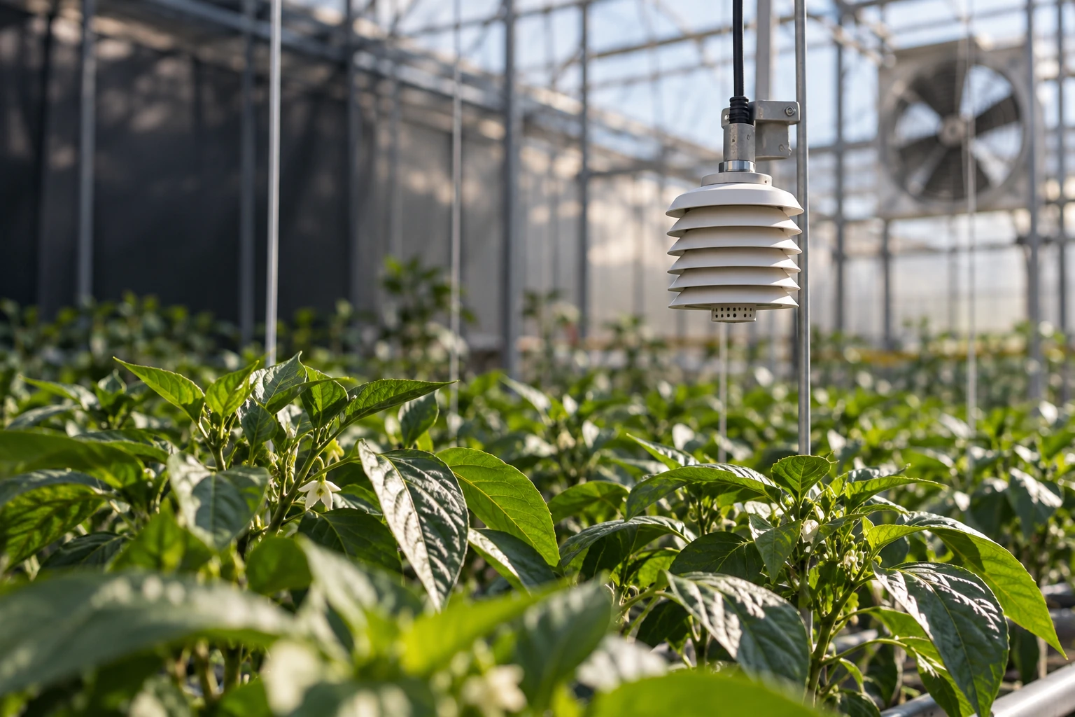 A crop-level humidity sensor among greenhouse plants