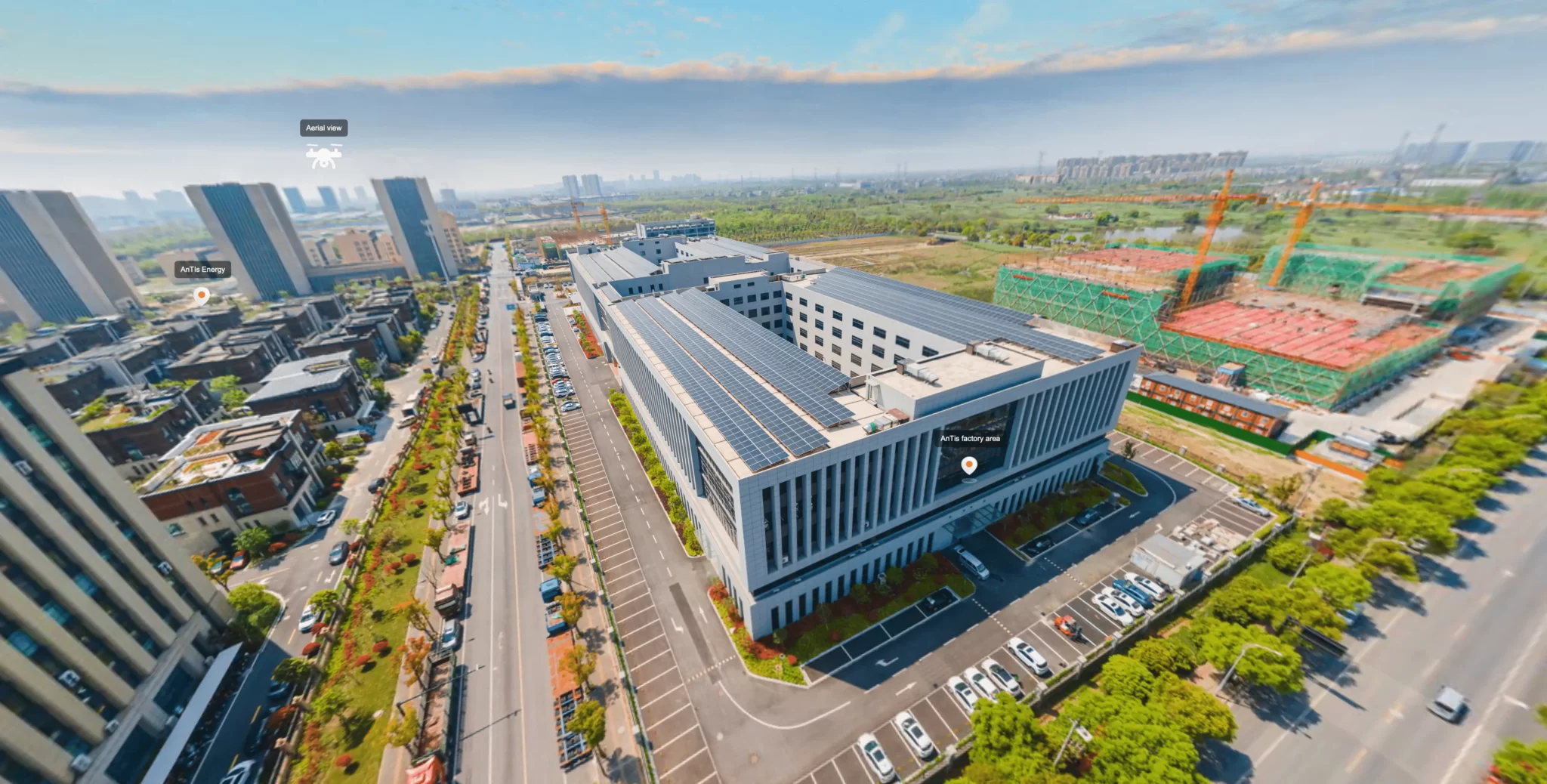 Aerial view of the Yakeclimate manufacturing facility